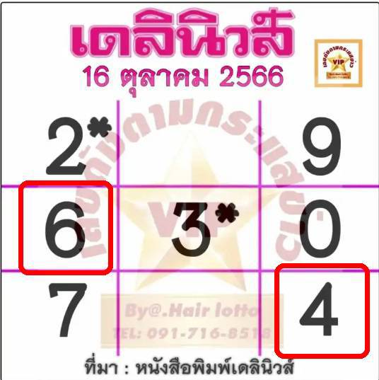 หวยเดลินิวส์ 16 10 66