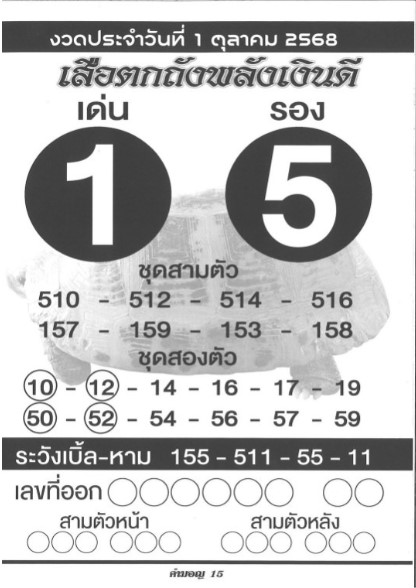 หวยเสือตกถัง 1/10/68